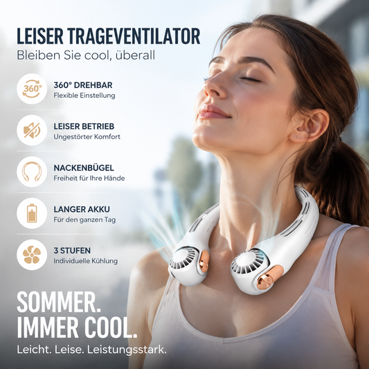 🍃🍃 49% Rabatt für eine begrenzte Dauer 🌪️  geräuscharmer für den Sommer Tragbarer Nackenlüfter