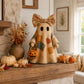 🎃✨Beleuchteter Vintage Patchwork-Geist – Halloween Deko mit warmem Licht, Batteriebetrieb, Farmhouse-Stil