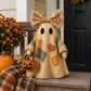 🎃✨Beleuchteter Vintage Patchwork-Geist – Halloween Deko mit warmem Licht, Batteriebetrieb, Farmhouse-Stil