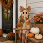 🎃✨Beleuchteter Vintage Patchwork-Geist – Halloween Deko mit warmem Licht, Batteriebetrieb, Farmhouse-Stil