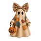 🎃✨Beleuchteter Vintage Patchwork-Geist – Halloween Deko mit warmem Licht, Batteriebetrieb, Farmhouse-Stil