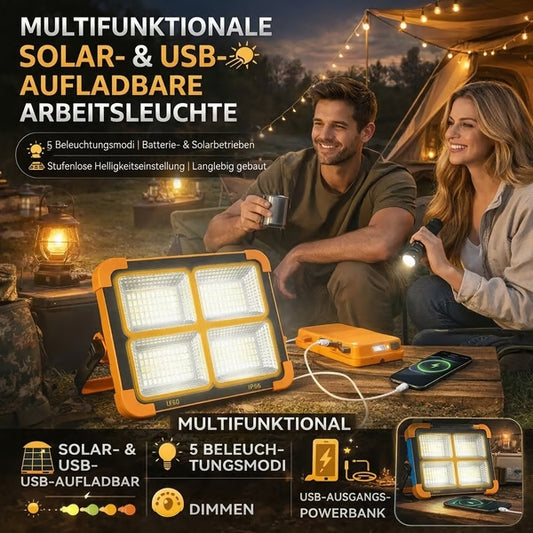 Vielseitige LED-Solar-Arbeitsleuchte 🔥