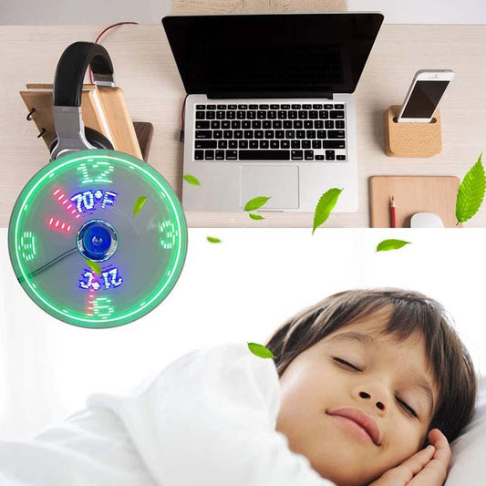 🔥2026er Top-Angebot: 50 % Rabatt🔥 USB-Ventilator mit LED-Uhr und Beleuchtung