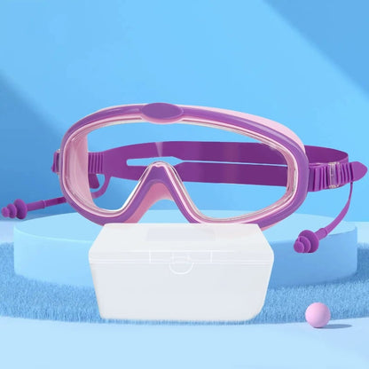 🔥HD-Schwimmbrille für Kinder mit großem Rahmen, wasserdicht und beschlagfrei