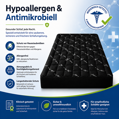 🛌Matratze mit Bambusfaserfutter🌱 | 100 % natürlich | Weich💤, atmungsaktiv und feuchtigkeitsregulierend für optimalen Schlafkomfort, hypoallergen, nachhaltig und umweltfreundlich ♻️ | Geeignet für warme Nächte und empfindliche Haut | JETZT 50 % RABATT!👉