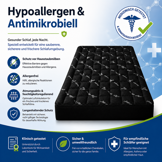 🛌Matratze mit Bambusfaserfutter🌱 | 100 % natürlich | Weich💤, atmungsaktiv und feuchtigkeitsregulierend für optimalen Schlafkomfort, hypoallergen, nachhaltig und umweltfreundlich ♻️ | Geeignet für warme Nächte und empfindliche Haut | JETZT 50 % RABATT!👉