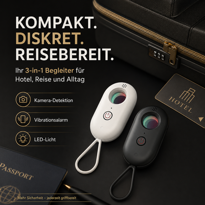 🔍 Tragbarer Kameralinsen-Detektor mit Vibrationsalarm & LED-Licht