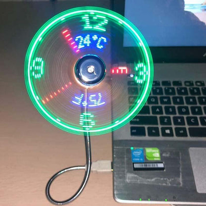 🔥2026er Top-Angebot: 50 % Rabatt🔥 USB-Ventilator mit LED-Uhr und Beleuchtung