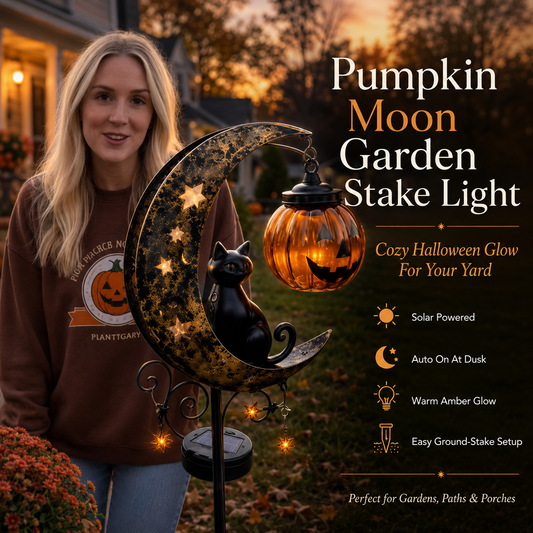 🎃 Halloween-Early-Bird-Aktion | Gartenstecker-Leuchte “Pumpkin Moon“