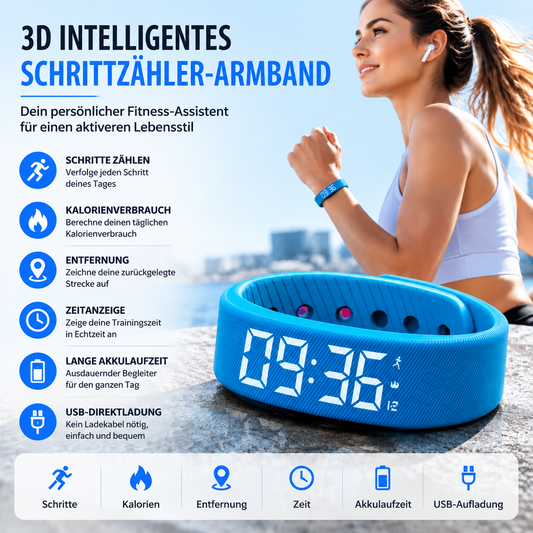 ⌚🏋️ SmartSense Smartband – Fitness-Tracking, Herzfrequenz & Schrittzähler – Ideal für Aktivität & Gesundheit im Alltag 💪