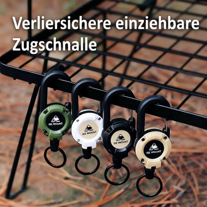 🔥🎁 1+1 GRATIS!! 🥳🏆3-in-1-Multifunktions-Schlüsselanhänger mit einziehbarem Zugseil, robuster Stahlseilschnalle und praktischem Werkzeug für Outdoor-Sportarten💪🧗