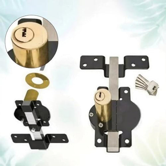💎 Doppelseitiges Hoftor-Schloss 50/70 mm – Robustes Eisenschloss mit Langriegel & 5 Schlüsseln für Innen & Außen 🔒🚪