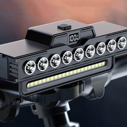 🚲 Wiederaufladbarer 28-LED-Fahrradscheinwerfer mit Hupe