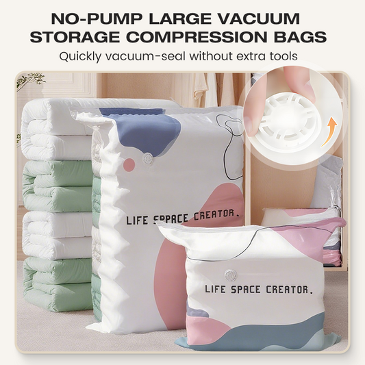 🧳💨 49 % Rabatt! Vakuum-Aufbewahrungsbeutel ohne Pumpe – Drücken und versiegeln, keine Pumpe erforderlich. Spart 80 % Platz, hält Kleidung trocken und staubfrei. Ideal für voluminöse Bettwäsche und saisonale Ausrüstung. 🛏️🗄️