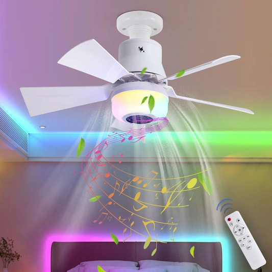 Smarter Deckenventilator mit Beleuchtung, RGB und Bluetooth-Lautsprecher