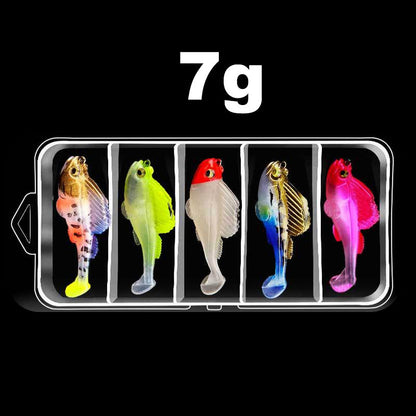 5-teiliges T-Tail-Softbait-Set mit Box