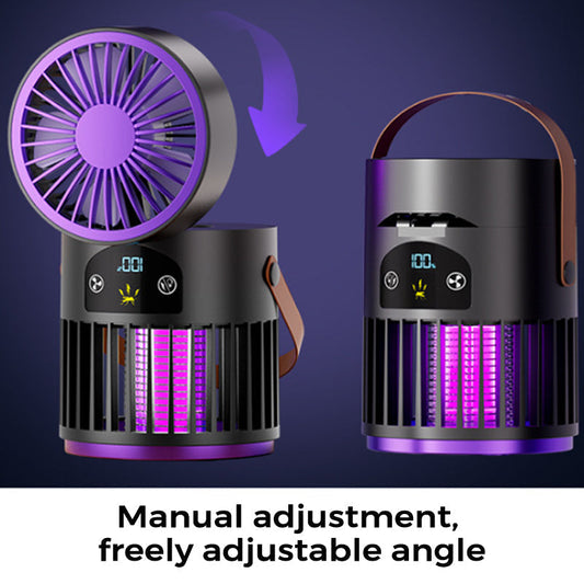 Tragbarer, wiederaufladbarer Ventilator mit UV-Insektenvernichter