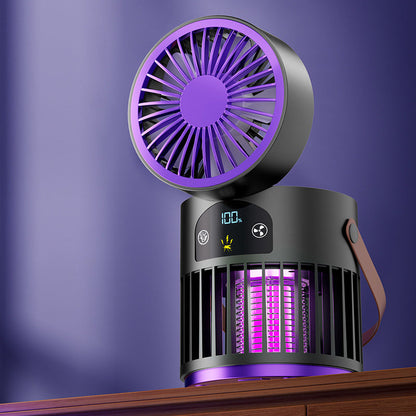 Tragbarer, wiederaufladbarer Ventilator mit UV-Insektenvernichter