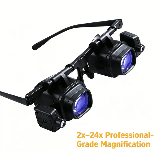 🔬 NUR FÜR KURZE ZEIT: 50 % RABATT! ✨ Präzisionsbrille mit LED-Vergrößerung – Wechselgläser, zwei LED-Leuchten, freihändig 💡