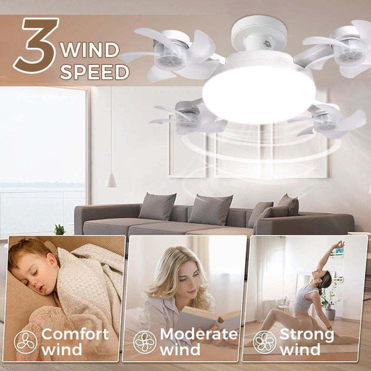 🌀Neuer Deckenventilator mit E27-Fassung und Beleuchtung – 2-in-1-LED-Ventilator mit Fernbedienung, energiesparende Kühl- und Beleuchtungskombination fürs Schlafzimmer