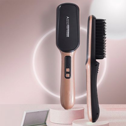 2-in-1-Haarglätterbürste mit negativen Ionen