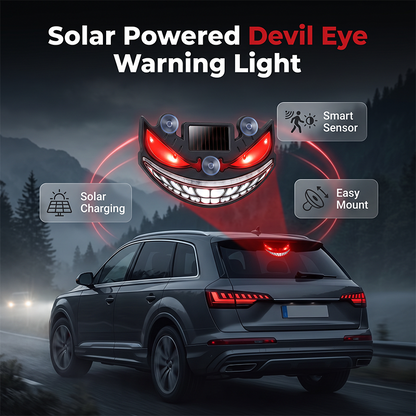 ☀️ Solar Teufelssauge LED Auto-Warnlicht – Vibrationssensor, USB & Solar-Aufladung, Universelle Passform