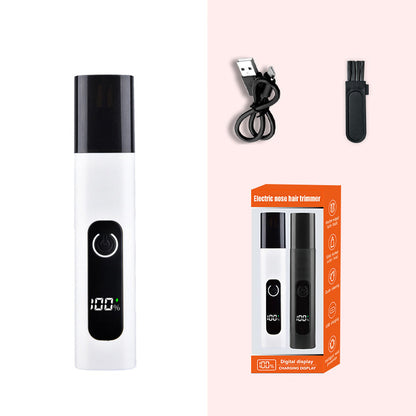 ✂️ Wiederaufladbarer elektrischer Nasenhaartrimmer – 360°-Rotationsklingen & USB-C-Ladung